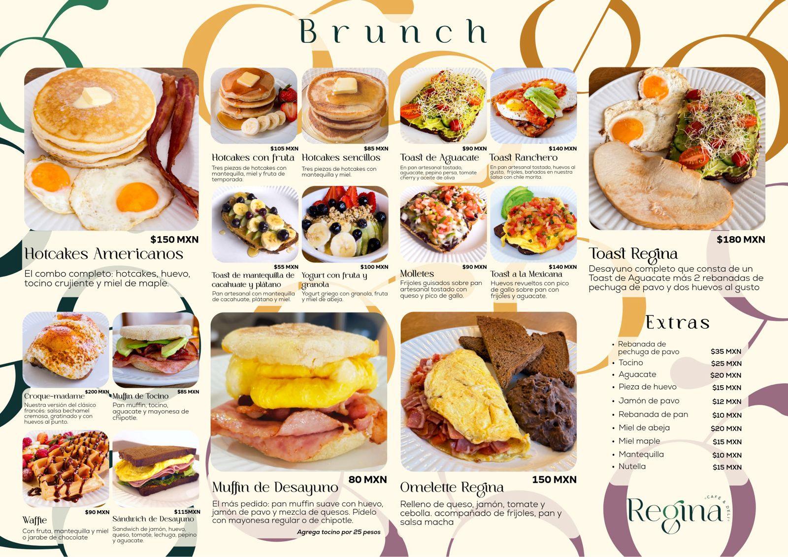 Menú Brunch Regina Café
